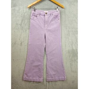 Rolla's Pants Womens 28 Purple Eastcoast Flare High Rise Corduroy Boho Cropped